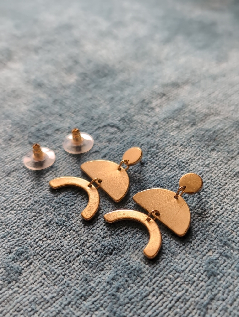 Gold Boho Geometric Dangle Earrings - Minimalist Women Metal Fashion Jewelry